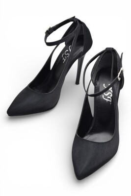 802 Bilekten Bağlamalı Kadın Topuklu Ayakkabı 9,5 cm Kadeh Topuk Abiye Düğün Nişan Ayakkabısı - 9