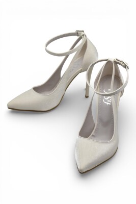 802 Bilekten Bağlamalı Kadın Topuklu Ayakkabı 9,5 cm Kadeh Topuk Abiye Düğün Nişan Ayakkabısı - 10