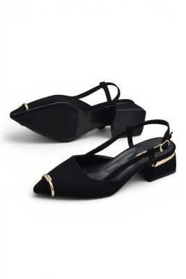 806 Kadın Topuklu Ayakkabı 3,5 cm Kalın Topuklu Arkası Açık Topuklu Ayakkabı - 3