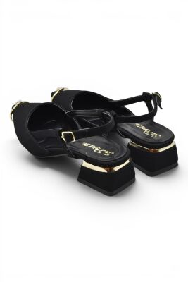 806 Kadın Topuklu Ayakkabı 3,5 cm Kalın Topuklu Arkası Açık Topuklu Ayakkabı - 4