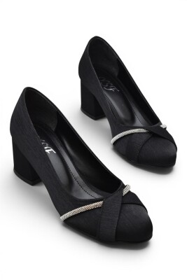 808 Kadın Topuklu Ayakkabı 3,5 cm Kalın Topuklu Kapalı Anne Topuklu Ayakkabı - ISPARTALILAR