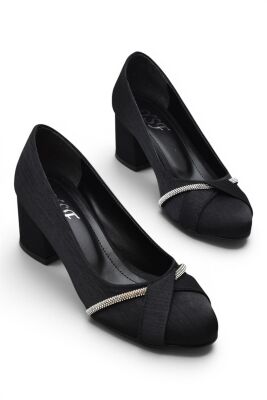 808 Kadın Topuklu Ayakkabı 3,5 cm Kalın Topuklu Kapalı Anne Topuklu Ayakkabı - 1