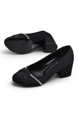 808 Kadın Topuklu Ayakkabı 3,5 cm Kalın Topuklu Kapalı Anne Topuklu Ayakkabı - 3