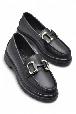 810 Rahat Taban Günlük Siyah Kadın Laofer Ayakkabı Casual Kadın Ayakkabı - ISPARTALILAR