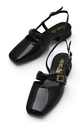 8112 Kadın Topuklu Babet Ayakkabı 2 cm Kalın Topuklu Arkası Açık Topuklu Ayakkabı - 9