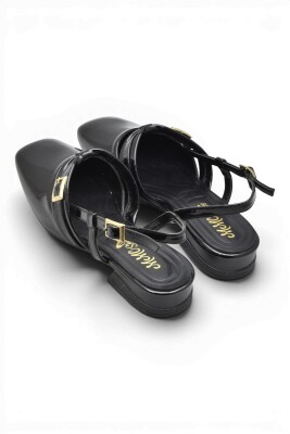 8112 Kadın Topuklu Babet Ayakkabı 2 cm Kalın Topuklu Arkası Açık Topuklu Ayakkabı - 11