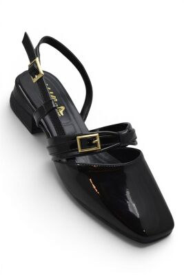 8112 Kadın Topuklu Babet Ayakkabı 2 cm Kalın Topuklu Arkası Açık Topuklu Ayakkabı - 3