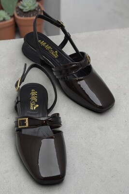 8112 Kadın Topuklu Babet Ayakkabı 2 cm Kalın Topuklu Arkası Açık Topuklu Ayakkabı - 6