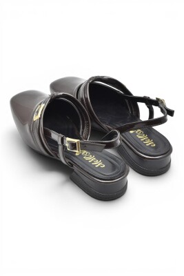 8112 Kadın Topuklu Babet Ayakkabı 2 cm Kalın Topuklu Arkası Açık Topuklu Ayakkabı - 12