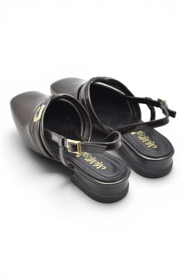 8112 Kadın Topuklu Babet Ayakkabı 2 cm Kalın Topuklu Arkası Açık Topuklu Ayakkabı - 12