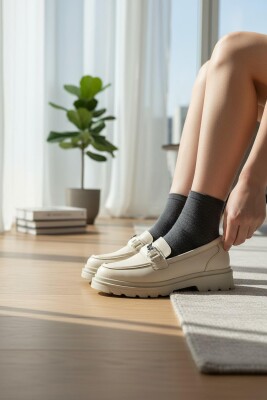 812-L Rahat Taban Günlük Siyah Kadın Laofer Ayakkabı Casual Kadın Ayakkabı Rugan - 17