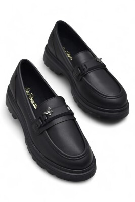 812-L Rahat Taban Günlük Siyah Kadın Laofer Ayakkabı Casual Kadın Ayakkabı Rugan - 9