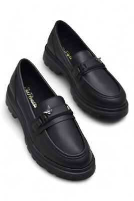 812-L Rahat Taban Günlük Siyah Kadın Laofer Ayakkabı Casual Kadın Ayakkabı Rugan - 9