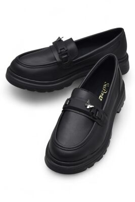 812-L Rahat Taban Günlük Siyah Kadın Laofer Ayakkabı Casual Kadın Ayakkabı Rugan - 16