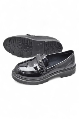 812-L Rahat Taban Günlük Siyah Kadın Laofer Ayakkabı Casual Kadın Ayakkabı Rugan - 18