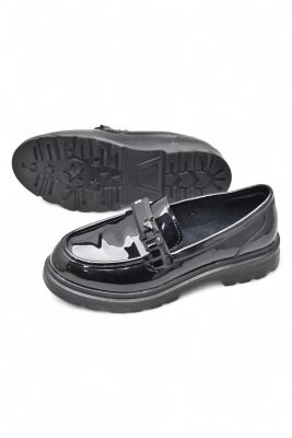 812-L Rahat Taban Günlük Siyah Kadın Laofer Ayakkabı Casual Kadın Ayakkabı Rugan - 18