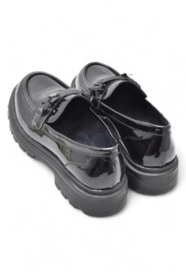 812-L Rahat Taban Günlük Siyah Kadın Laofer Ayakkabı Casual Kadın Ayakkabı Rugan - 19