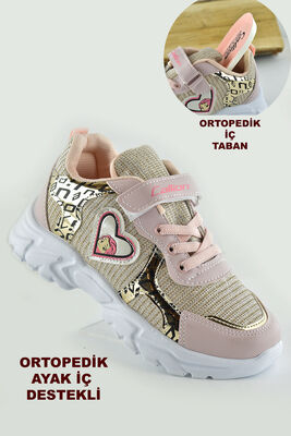 98652 Ortopedik Taban Ayak İç Destekli Kız Çocuk Spor Ayakkabı Günlük Spor Çocuk