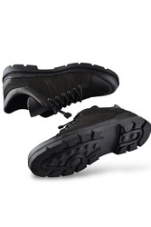 9958 Tam Ortopedik Taban Hakiki Deri Erkek Ayakkabı Kaymaz Taban Erkek Kışlık Ayakkabı Nubuk Deri - Thumbnail