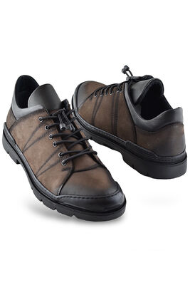9958 Tam Ortopedik Taban Hakiki Deri Erkek Ayakkabı Kaymaz Taban Erkek Kışlık Ayakkabı Nubuk Deri