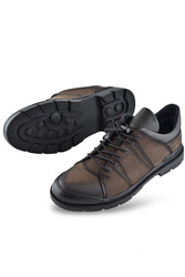 9958 Tam Ortopedik Taban Hakiki Deri Erkek Ayakkabı Kaymaz Taban Erkek Kışlık Ayakkabı Nubuk Deri - Thumbnail