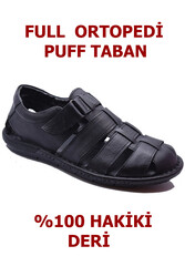 ISPARTALILAR - ayakkabiburada 033 Puff Taban Hakiki Deri Erkek Sandalet