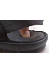 ayakkabiburada 036 Puff Taban Cırtlı Hakiki Deri Erkek Sandalet - 4