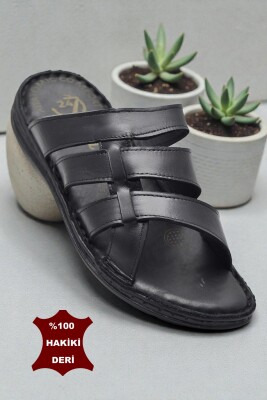 Ayakkabiburada 037 Günlük TAM ORTOPEDİK Hakiki Deri Erkek Terlik PUFF Taban - ISPARTALILAR