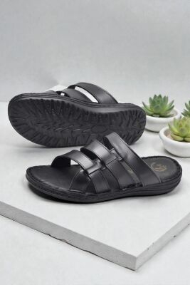 Ayakkabiburada 037 Günlük TAM ORTOPEDİK Hakiki Deri Erkek Terlik PUFF Taban - 3