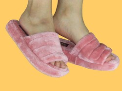 Ayakkabiburada 091 Peluş Kadın Ev Terliği Kışlık Terlik - 5