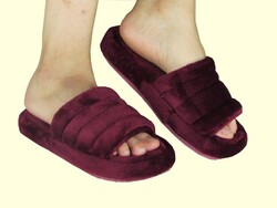 Ayakkabiburada 091 Peluş Kadın Ev Terliği Kışlık Terlik - Ayakkabiburada