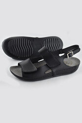 Carlaverde 140599 Anatomik TAM Ortopedik Siyah Kadın Sandalet Ayakkabı - 4