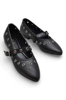 D159 Rahat Taban Günlük Kadın Babet Ayakkabı Zımbalı Babet Kadın Ayakkabısı - 4