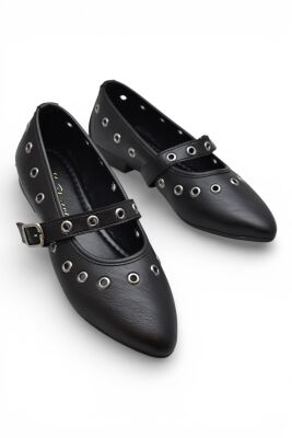 D159 Rahat Taban Günlük Kadın Babet Ayakkabı Zımbalı Babet Kadın Ayakkabısı - 4