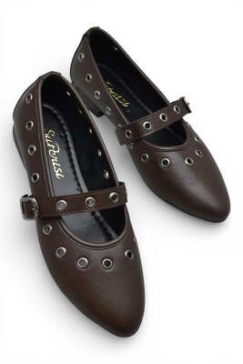 D159 Rahat Taban Günlük Kadın Babet Ayakkabı Zımbalı Babet Kadın Ayakkabısı - 5