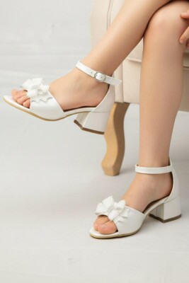 D612 Abiye Kız Çocuk Topuklu Ayakkabı Taşlı Açık Kız Çocuk Nişan Abiye Ayakkabısı - 2