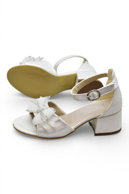 D612 Abiye Kız Çocuk Topuklu Ayakkabı Taşlı Açık Kız Çocuk Nişan Abiye Ayakkabısı - 10