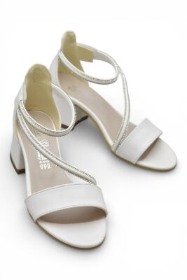 D613 Abiye Kız Çocuk Topuklu Ayakkabı Taşlı Açık Kız Çocuk Nişan Abiye Ayakkabısı - 3