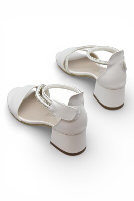 D613 Abiye Kız Çocuk Topuklu Ayakkabı Taşlı Açık Kız Çocuk Nişan Abiye Ayakkabısı - 7