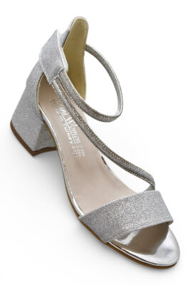 D613 Abiye Kız Çocuk Topuklu Ayakkabı Taşlı Açık Kız Çocuk Nişan Abiye Ayakkabısı - 13