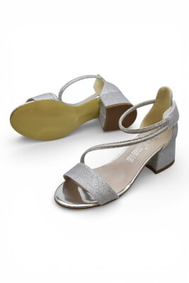 D613 Abiye Kız Çocuk Topuklu Ayakkabı Taşlı Açık Kız Çocuk Nişan Abiye Ayakkabısı - 15