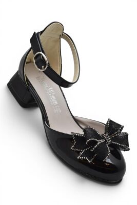D740 Abiye Kız Çocuk Topuklu Ayakkabı Kapalı Kız Çocuk Nişan Abiye Ayakkabısı - 1