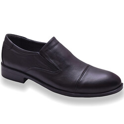 Ayakkabiburada - Güvenal 149 İÇ DIŞ Hakiki Deri Erkek Klasik Ayakkabı Mat Siyah