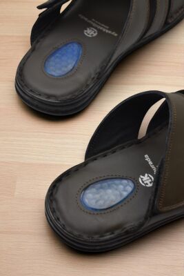 Jel Taban 057 TAM ORTOPEDİK Günlük Hakiki Deri Erkek Terlik İçi Dışı Hakiki Deri - 12