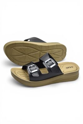 P12 Rahat Ortopedik Taban Günlük Kadın Terlik Çift Toka Kadın Terlik - 7