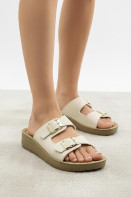 P12 Rahat Ortopedik Taban Günlük Kadın Terlik Çift Toka Kadın Terlik - ISPARTALILAR