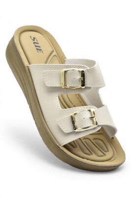 P12 Rahat Ortopedik Taban Günlük Kadın Terlik Çift Toka Kadın Terlik - 3