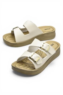 P12 Rahat Ortopedik Taban Günlük Kadın Terlik Çift Toka Kadın Terlik - 6