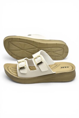 P12 Rahat Ortopedik Taban Günlük Kadın Terlik Çift Toka Kadın Terlik - 8