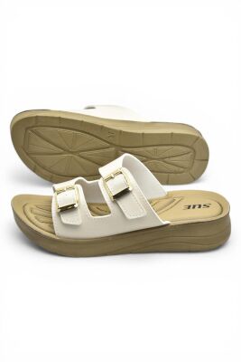 P12 Rahat Ortopedik Taban Günlük Kadın Terlik Çift Toka Kadın Terlik - 8